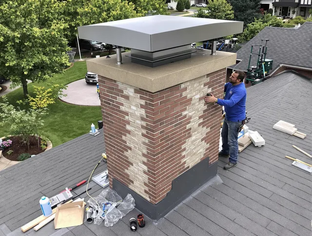 West Whittier-Los Nietos Chimney Sweep team working on a custom chimney remodel in West Whittier-Los Nietos, CA