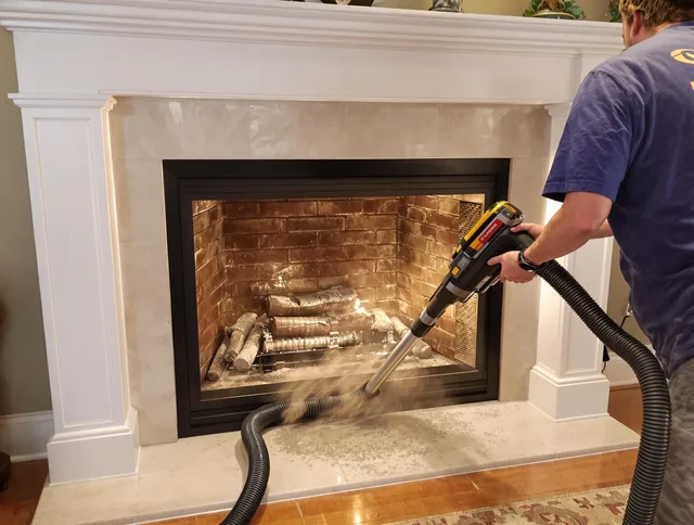Fireplace cleaning performed by West Whittier-Los Nietos Chimney Sweep in West Whittier-Los Nietos, CA